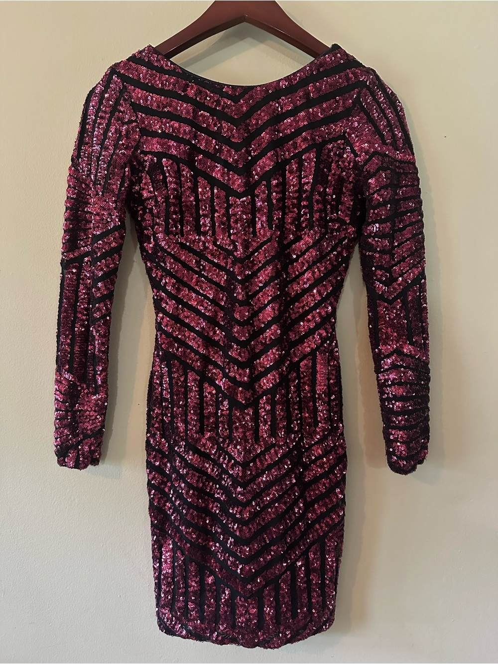 Dress the Population Lola Geo Sequin Mini Dress, Sz M